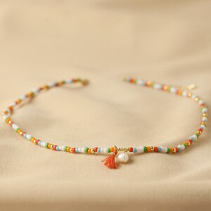 Pearl & Tassel Bead Necklace